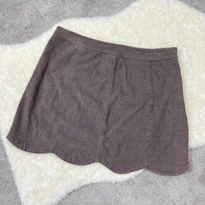 Urban Outfitters Hippie Love Corduroy Scallop Hem Mini Skirt